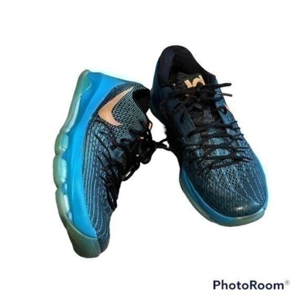 Nike KD 8 Basketball Shoes Blue Black Orange Men’s Size 10.5 Athletic Sneakers - Picture 2 of 10